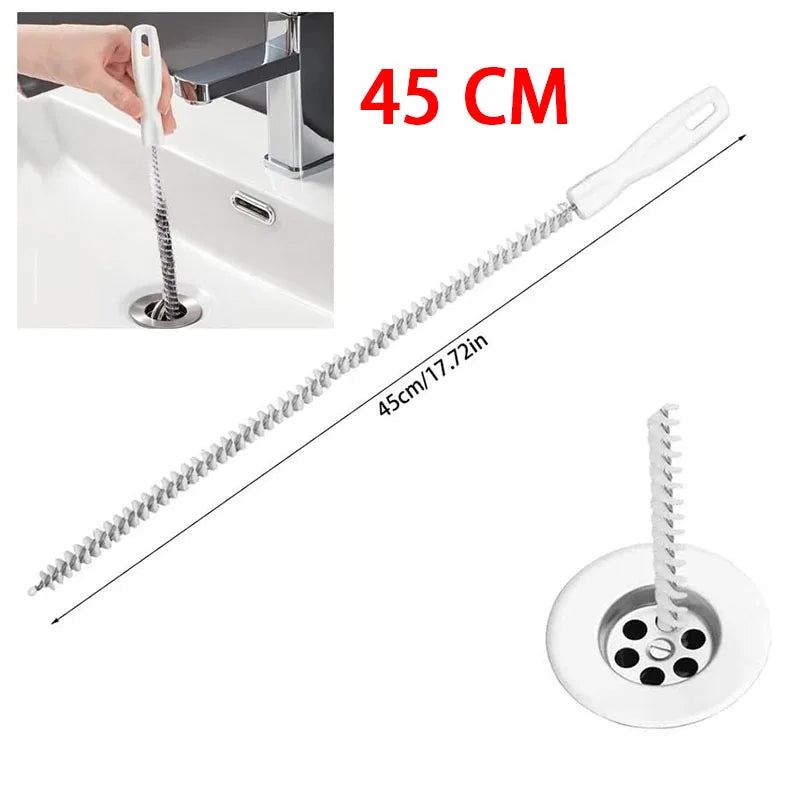 Flexible Pipe Dredging Brush for Bathroom & Kitchen Sink – Hair & Debris Cleaner