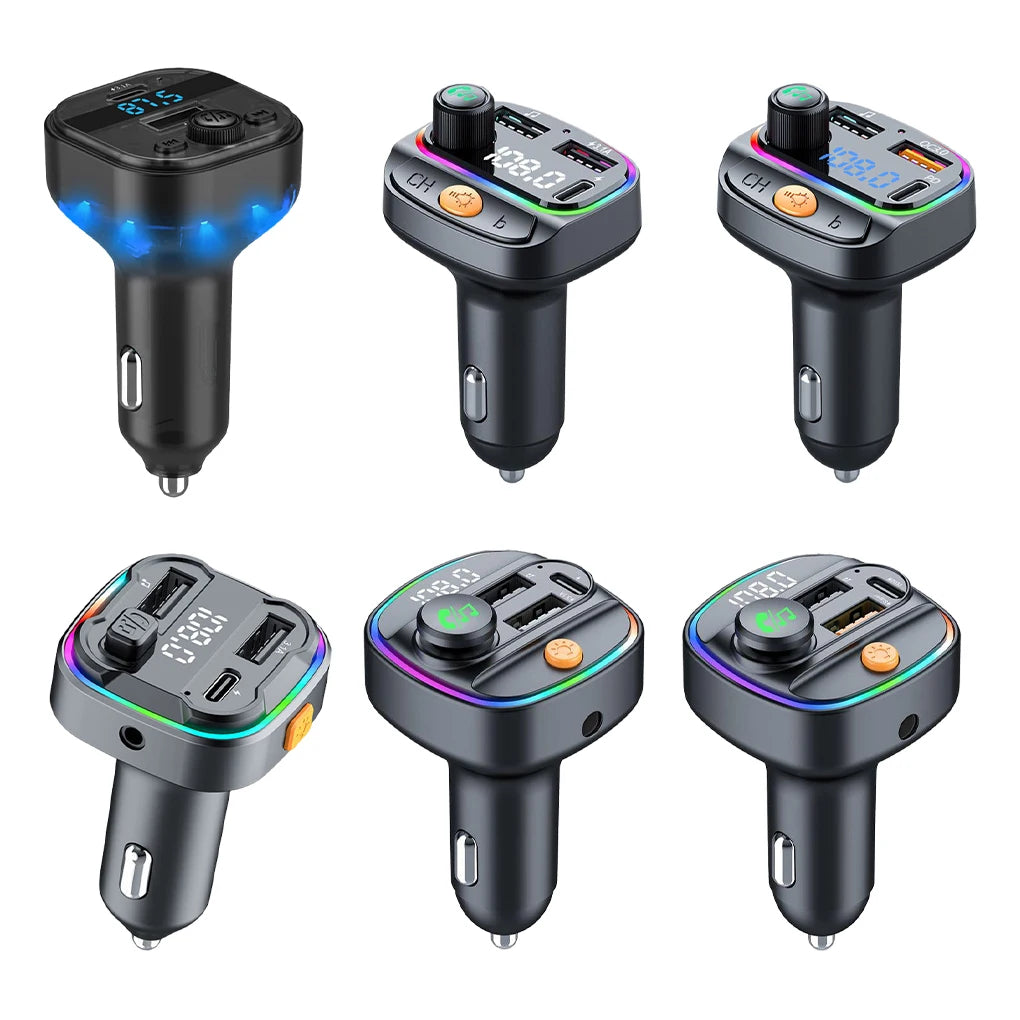 FM12B 1.44 Inch LCD Bluetooth Car MP3 Player Handsfree Wireless FM Transmitter Radio Adapter USB Car Charger Remote Control