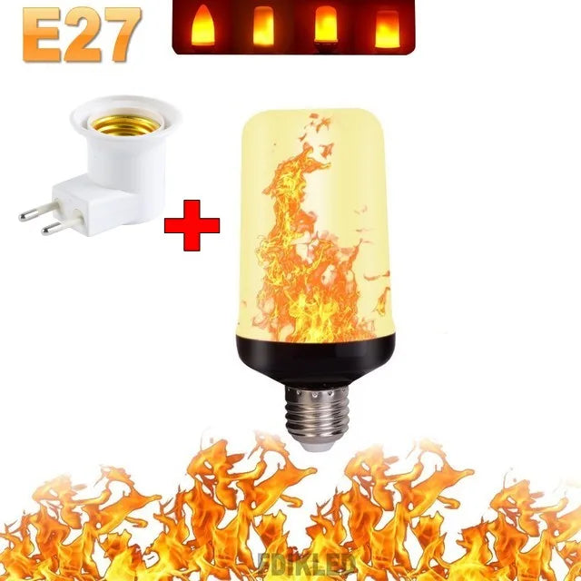 B22 E27 LED Flame Light Bulbs – 4 Mode Fire Simulation Bulb for Decor