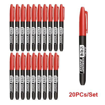 6 PCS Permanent Marker Pen Manga Drawing Markers Black Blue Red Waterproof Ink Sketch Pens Stationery Art School Supplies