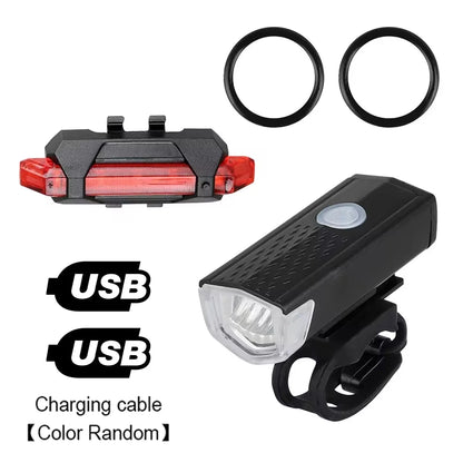 Bike Light Set Front and Rear – USB Rechargeable Bicycle Safety Lights with 3 Modes