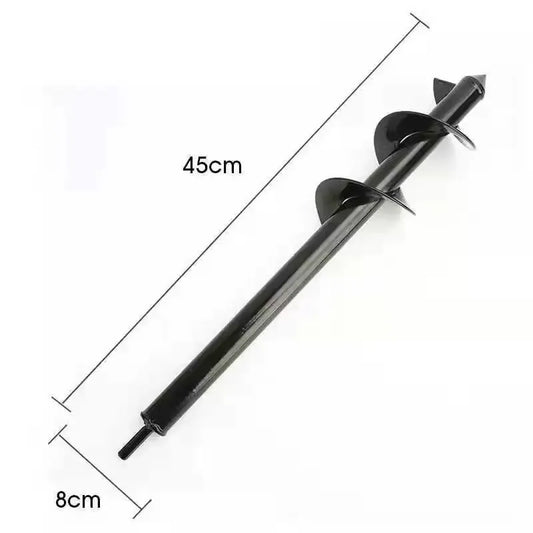 Steel Spiral Auger Drill Bit – High-Carbon Hole Digger for Planting & Soil Loosening