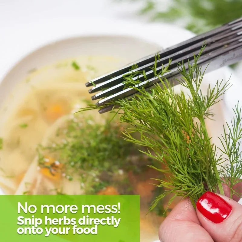 Multi-Functional 3/5-Layer Stainless Steel Kitchen Scissors – Herb Cutter for Scallions, Nori, and Shredded Veggies