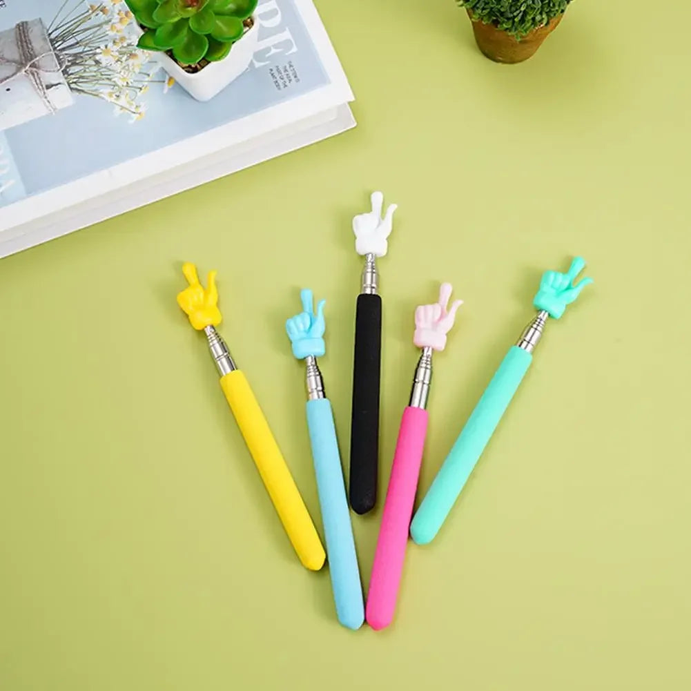 Retractable Teacher Pointer Finger Design StainlessSteel Telescopic School Teaching Pointer Stick Teacher Supplies for Classroom