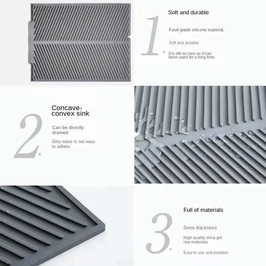 Silicone Drain Pad Drying Mat – Heat-Resistant Non-Slip Dish Mat for Kitchen & Tableware