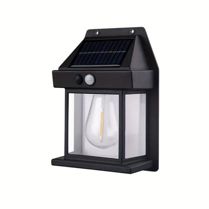 Outdoor Solar Tungsten Wall Light with Motion Sensor IP65 Waterproof LED Safety Light for Patio Outdoor Deck Porch Barn Balcony