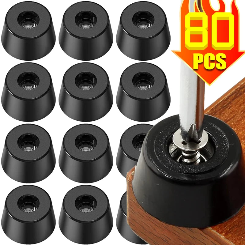 8/80 قطعة من وسادات مطاطية لحماية الأرضيات، مانعة للانزلاق، لحماية ألواح التقطيع والأثاث، وأغطية أرجل الطاولات والكراسي، وحصائر الأثاث. 