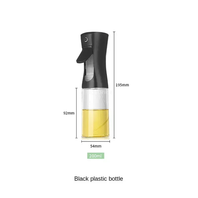 Black Transparent Oil Spray Bottle – Kitchen Olive Oil Dispenser for Cooking, Baking & Barbecue