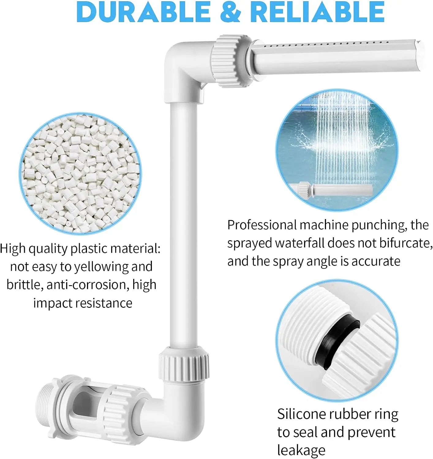Swimming Pool Waterfall Fountain Kit PVC Feature Water Spay Pools Spa Decorations Easy Install Swimming Pool Accessories