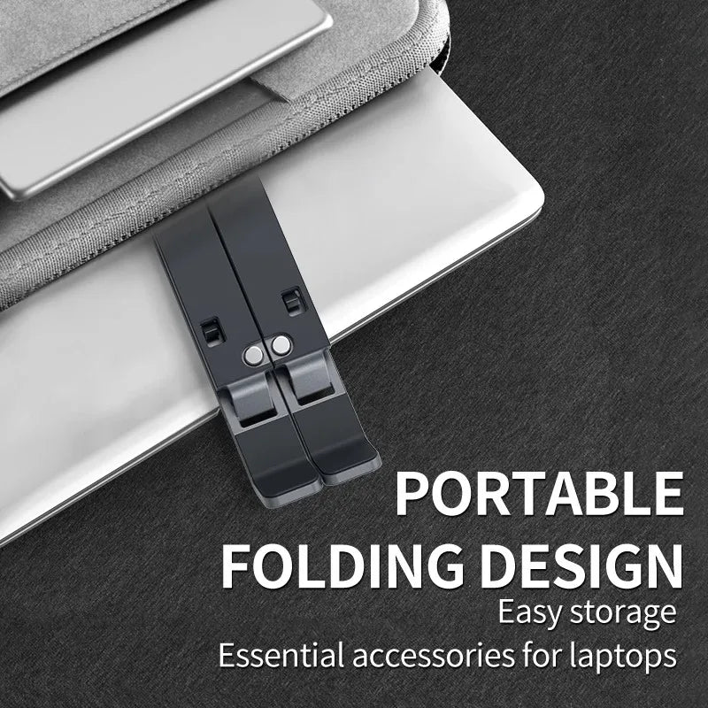 Foldable Adjustable Laptop Stand – Portable Aluminum Alloy & ABS Notebook Holder for MacBook, Laptop, PC