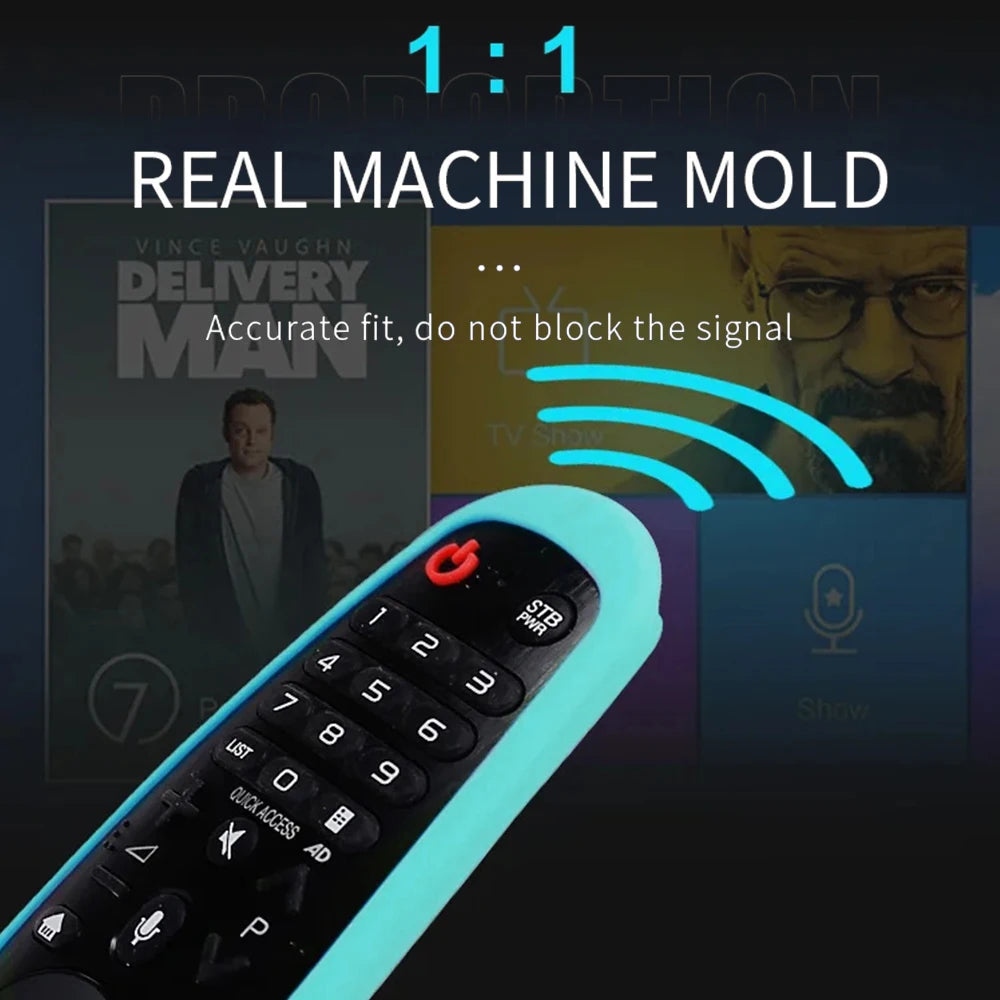 غطاء سيليكون لجهاز التحكم عن بعد السحري MRSVI – غطاء واقٍ لأجهزة التحكم عن بعد لأجهزة تلفزيون LG الذكية (MR600، MR650، MR20GA، إلخ).