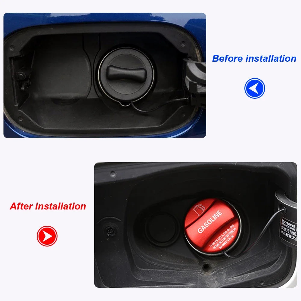 غطاء تعبئة زيت مزخرف لخزان وقود السيارات (بنزين، ديزل، بنزين، ديزل) باللونين الأحمر والأزرق، مناسب لجميع سيارات BMW الفئة 1، 2، 3، 4، 5، 7 