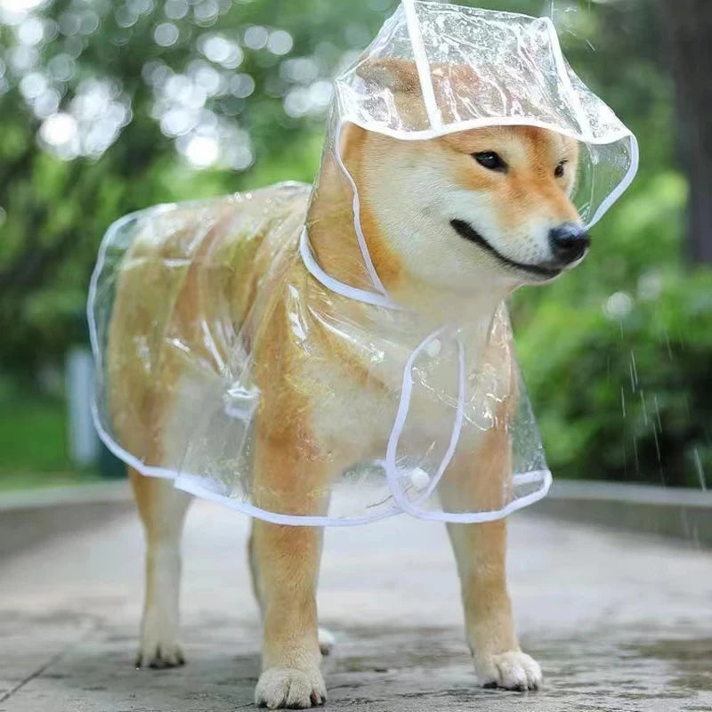 Waterproof Dog Raincoat – Hooded Transparent Rainwear Jacket for Small Dogs & Puppies