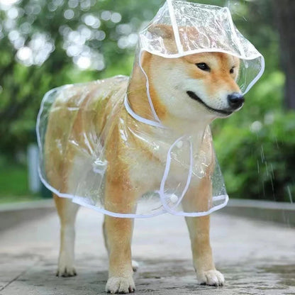 Waterproof Dog Raincoat – Hooded Transparent Rainwear Jacket for Small Dogs & Puppies