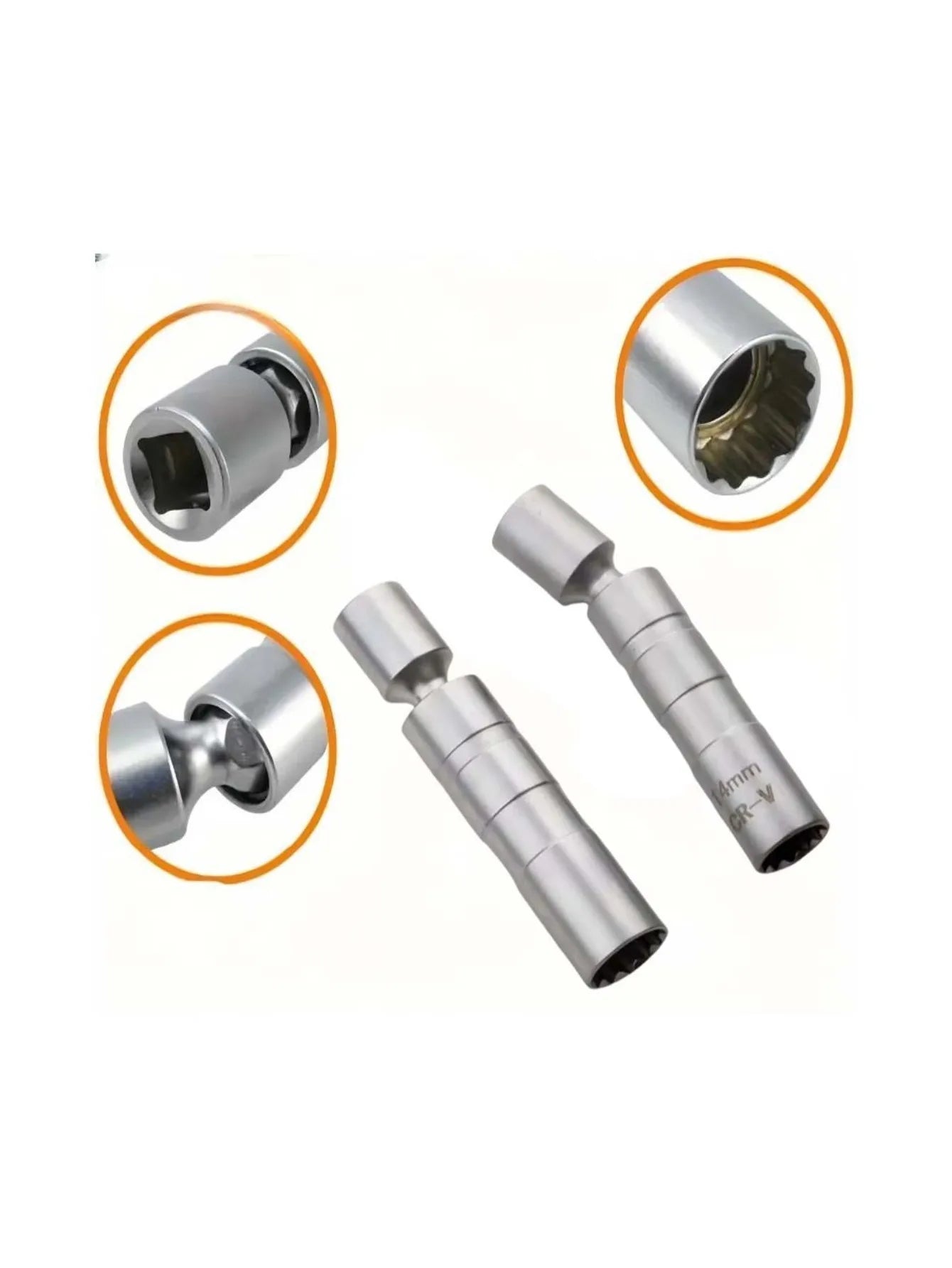 محول مفتاح ربط شمعات الإشعال 14 مم و16 مم، وصلة عالمية مع مغناطيس مرن رقيق الجدران، أداة صيانة سيارات 3/8 بوصة 