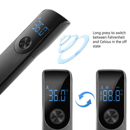مقياس حرارة بالأشعة تحت الحمراء بدون تلامس - مستشعر رقمي بشاشة LCD لقياس درجة حرارة الجسم، مناسب للأطفال الرضع والبالغين