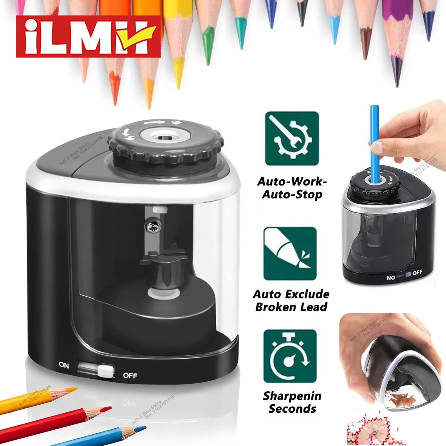 Electric Sharpener Desktop Automatic Pencil Sharpener Suitable To Pencils (6-8mm) for Students School Office Stationery Desktop