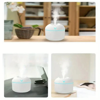 Compact USB Aroma Diffuser & Humidifier – Mini Essential Oil Atomizer with LED Night Light for Home & Car