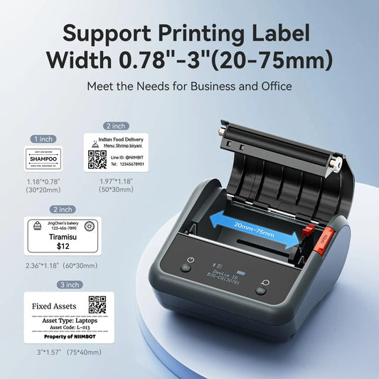 NiiMbot B3S Commercial Wireless Label Maker Supermarket Price Tag Barcode Label Printer for Clothes Store Small Business