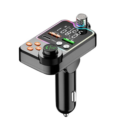 Bluetooth 5.0 Car Charger Dual USB Type C Quick Charge Hands-free Call Kit FM Transmitter MP3 Player Car Cigarette Lighter