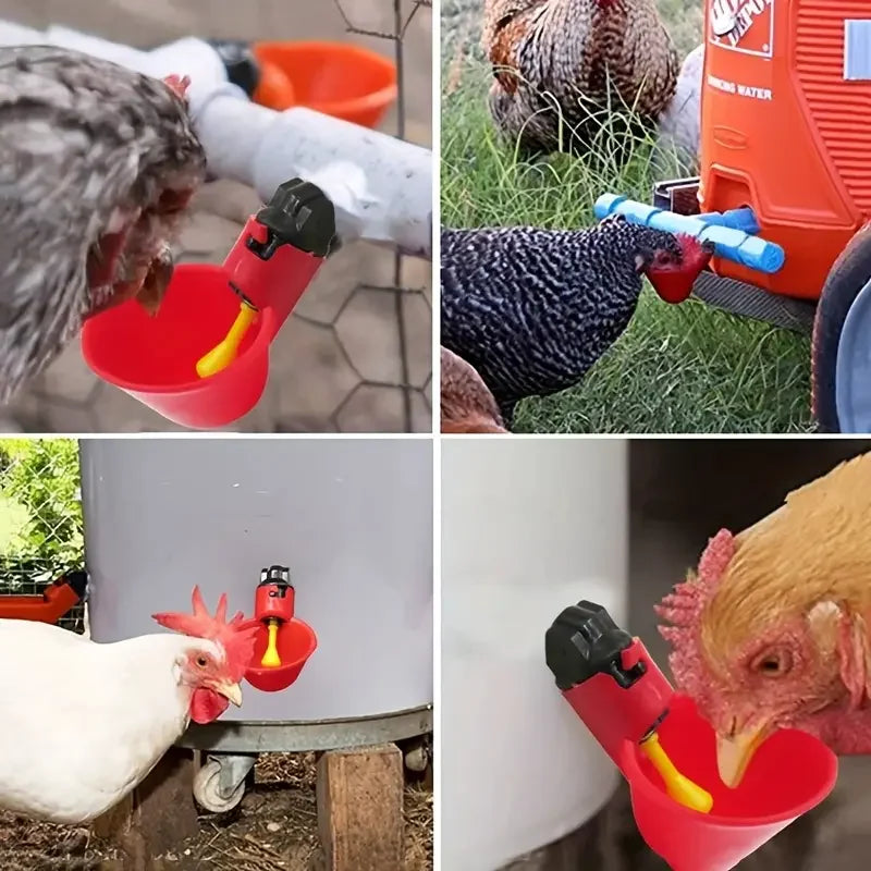 20PCS Automatic Chicken Drinking Cups – Leakproof Poultry Waterer Kit
