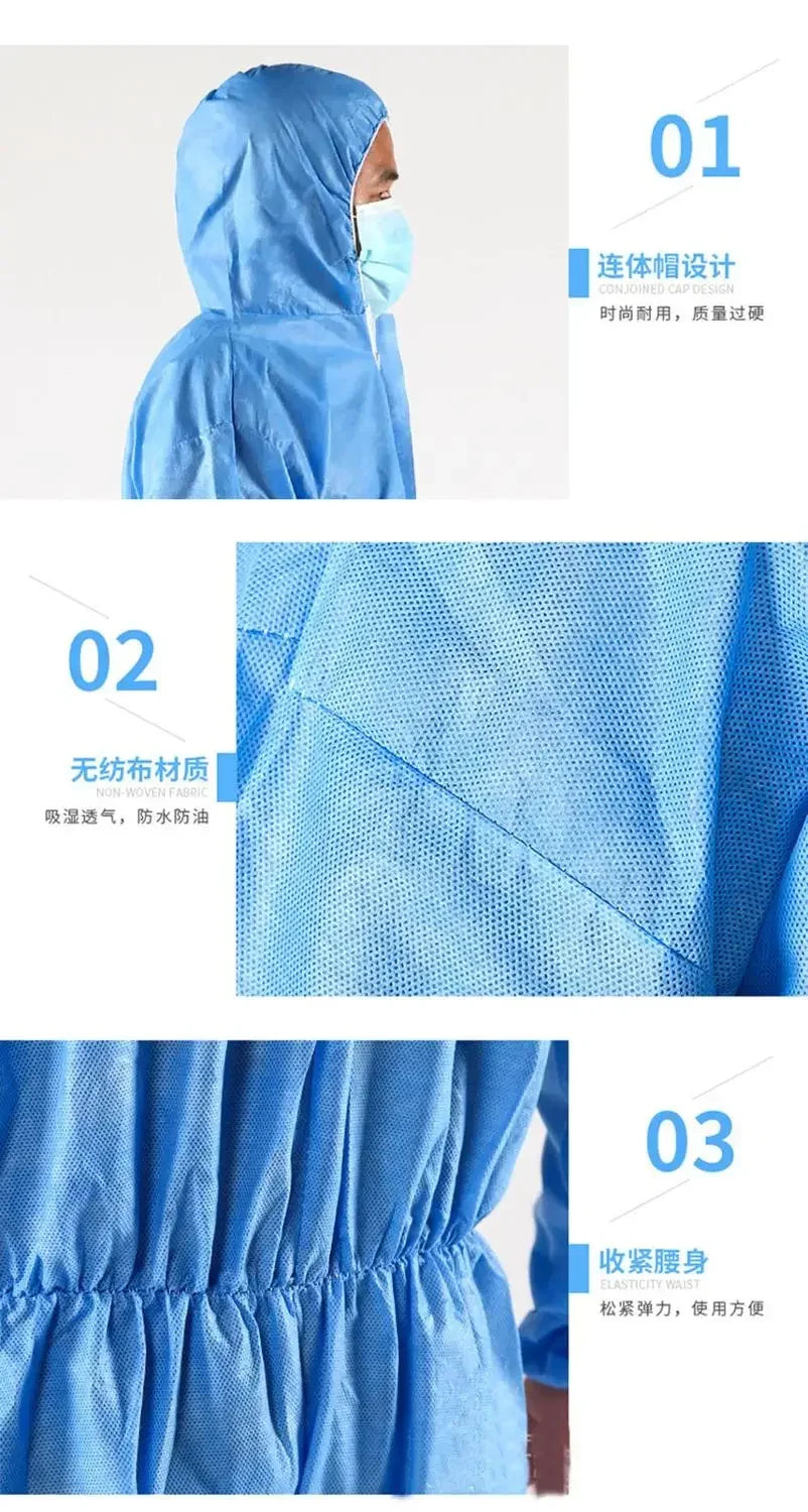 بدلة عمل واقية للاستخدام مرة واحدة، قابلة للتهوية، مقاومة للغبار - بدلة واقية مقاومة للماء والزيوت