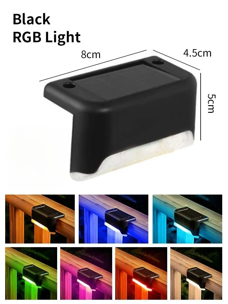 مجموعة من 1-6 مصابيح سطح تعمل بالطاقة الشمسية - مصابيح LED خارجية مقاومة للماء للدرج والدرابزين والسياج والحديقة وممر الفناء