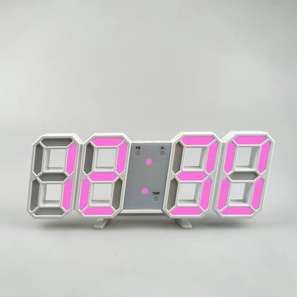 3D LED Digital Alarm Clock – Wall & Desk Clock with Temperature Display for Home & Office