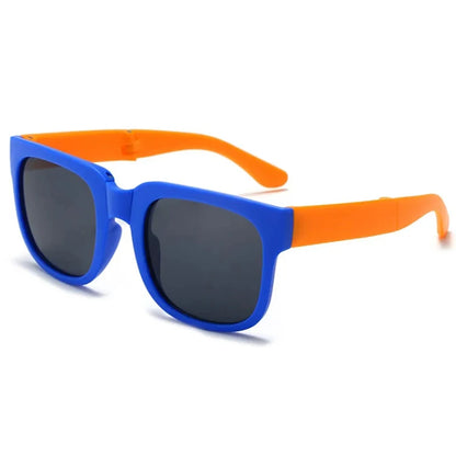 نظارات شمسية قابلة للطي للأطفال - نظارات مربعة بتصميم مميز للأولاد والبنات، حماية من الأشعة فوق البنفسجية UV400 