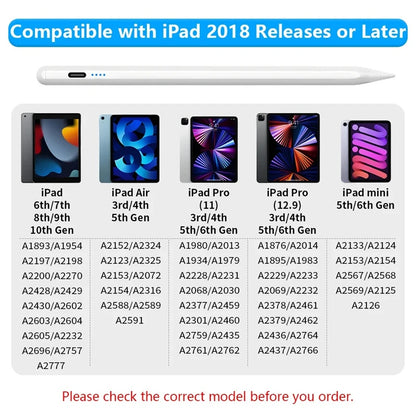 قلم Apple Pencil 2، شاشة عرض مع خاصية رفض راحة اليد، ملحقات iPad، iPad 2022، 2021، 2020، 2019، 2018، Pro 11، 12.9، Air Mini، قلم اللمس 