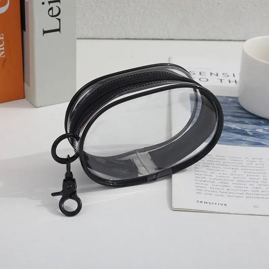 Transparent Storage Bags Keychain Data Line Coin Toys Organizer Case Thicken Clear Wallet Keyring Car Key Holder Jewelry Gifts