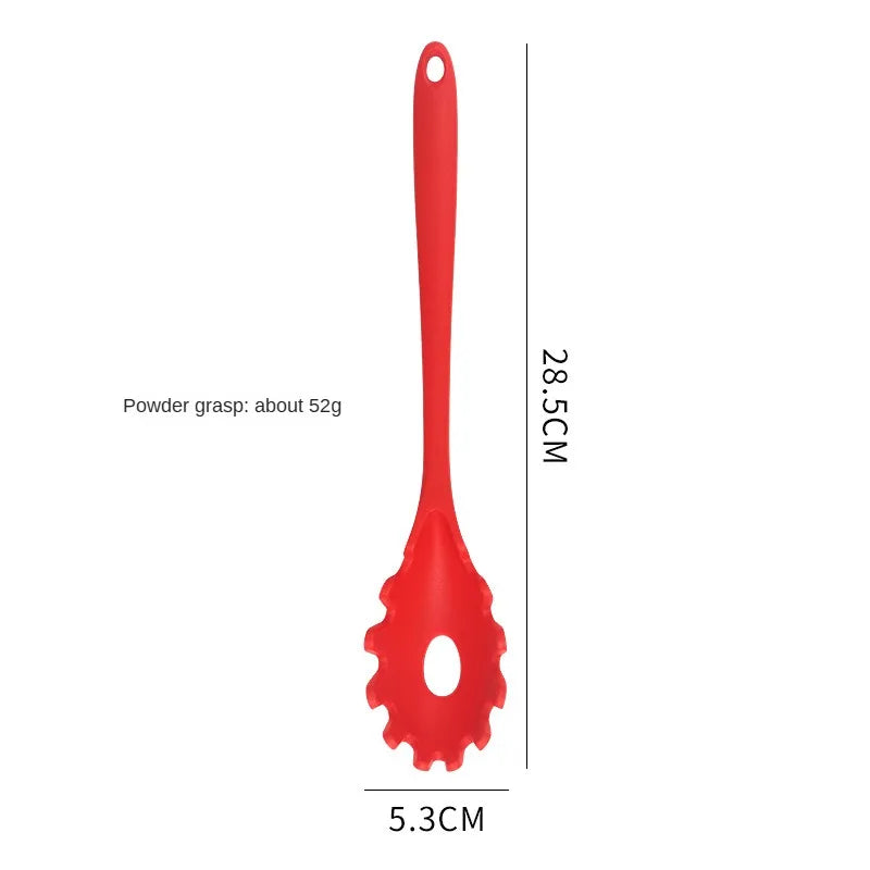 8ps Household black Silicone kitchenware 8-piece set of Chinese spaghetti spoon salad spaghetti spaghetti spaghetti，Rice spoon，