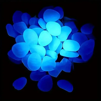 100Pcs Glow-in-the-Dark Garden Pebbles – Luminous Decorative Stones for Pathways, Patios, Aquariums & Landscaping