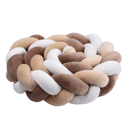 واقي سرير مضفر للأطفال من عمر شهر إلى 4 أشهر - وسادة ناعمة لحماية سرير الطفل وديكور غرفة الأطفال