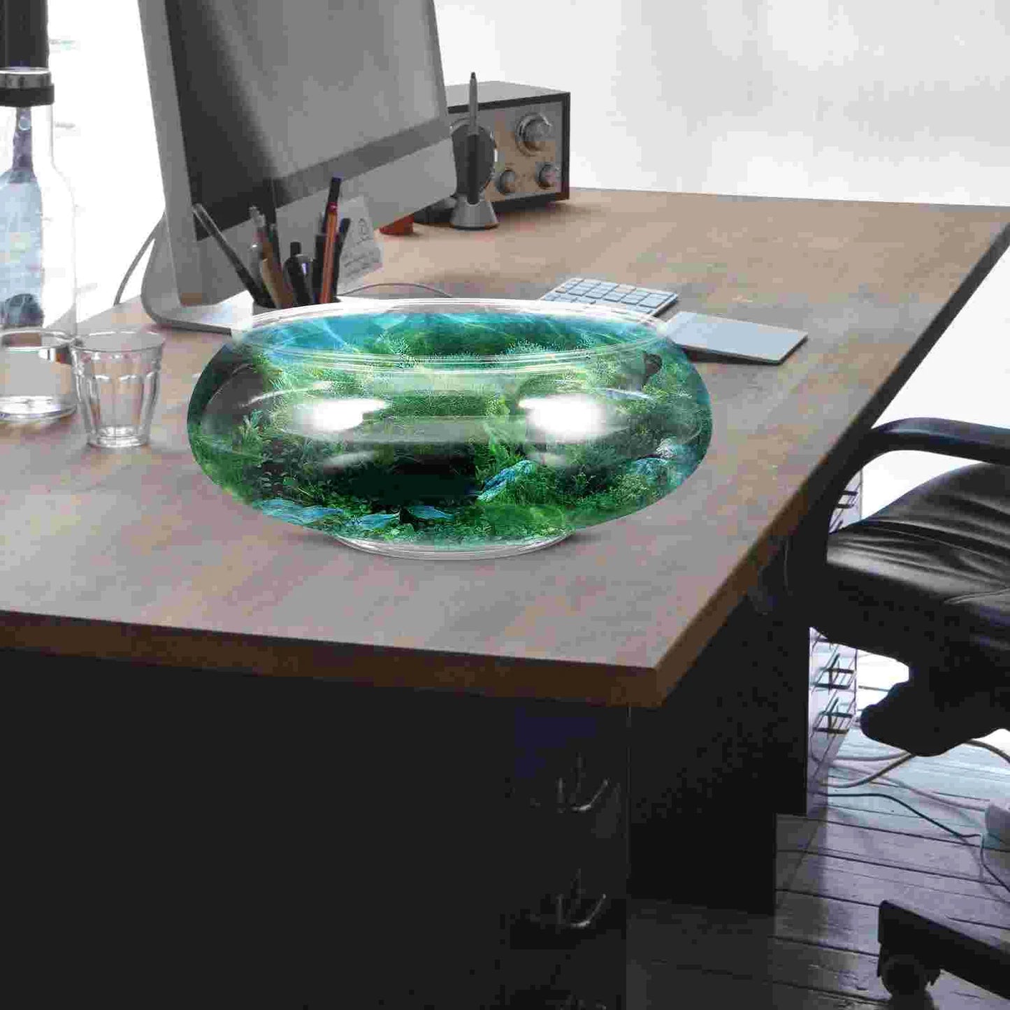 2800ml Transparent Plastic Fish Tank – Desktop Terrarium & Mini Aquarium Bowl