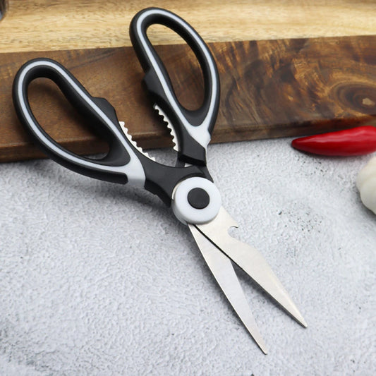 1PC/2PCS Multi-Functional Scissors Kitchen Sharp Scissors Chicken Scissors Fish Bone Bottle Opener Rust-Proof Non-Slip Handle