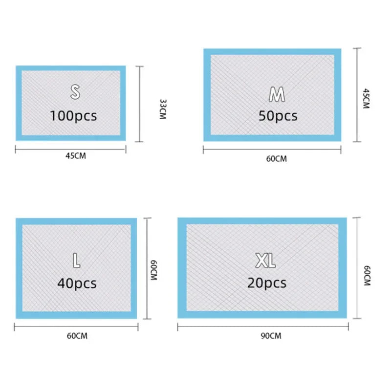 ١٠٠/٥٠/٤٠/٢٠ قطعة من فوط تدريب الجراء للاستخدام مرة واحدة - حفاضات كلاب ماصة سريعة الجفاف وحماية من التسرب