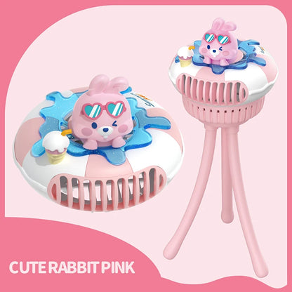 Mini Portable Baby Stroller Fan – USB Rechargeable 3-Speed Flexible Octopus Clip-On Fan