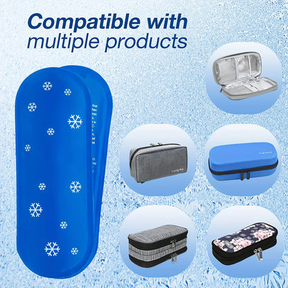 كيس ثلج جل الأنسولين (1/6 قطع) - كيس تبريد قابل لإعادة الاستخدام - شريط ثلج مبرد - عبوة ثلج عازلة للبرودة - لتسكين الألم وتخزين الأدوية 