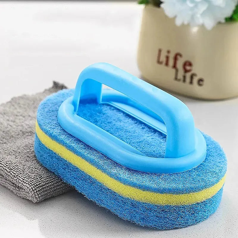 Kitchen Cleaning Brush with Handle – High-Density Scouring Pad for Pots, Walls & Tile Scrubbing