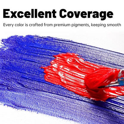 مجموعة ألوان أكريليك 12/18/24 لونًا - ألوان فنية محمولة مقاومة للماء لأعمال يدوية يدوية