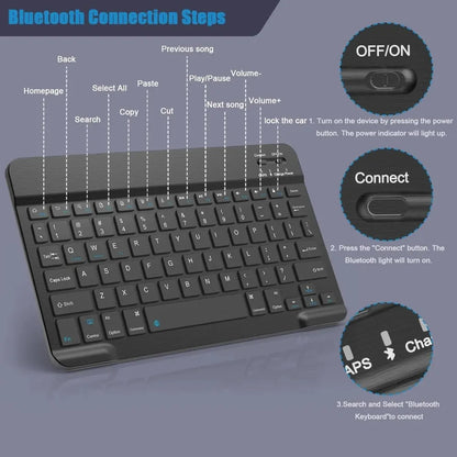 Bluetooth Keyboard for iPad 10th Generation iPad Pro 13 12 11 10 9 8 7 Inch iPad Air 13 11th iPad Mini Samsung Xiaomi Tablets