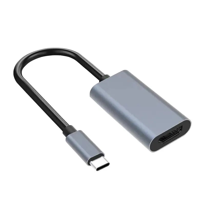 محول USB-C إلى HDTV 4K – محول USB 3.1 من النوع C ذكر إلى HDMI أنثى متوافق مع أجهزة الكمبيوتر المحمولة، وأجهزة MacBook، والأجهزة اللوحية، وأجهزة التلفزيون