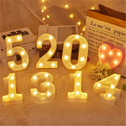 Luminous Number Lamp LED Light – Battery Operated Decorative Night Light for Home, Weddings, Birthdays & Christmas Parties