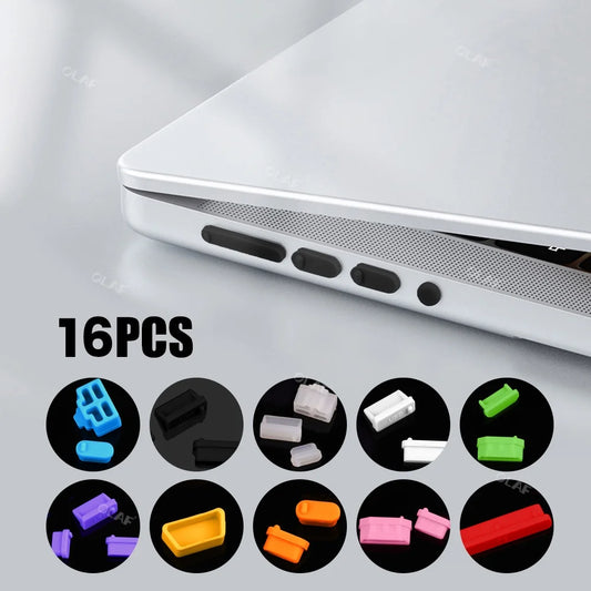 16Pcs Universal Anti Dustproof Notebook Port Plug Silicone Protector USB Elastic Laptop Computer Cover Stopper