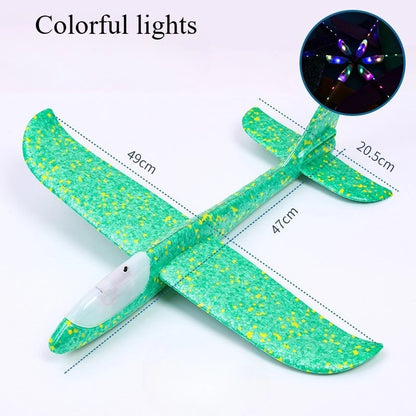 طائرة شراعية كبيرة من الفوم بطول 50 سم - لعبة طائرة يدوية للأطفال مصنوعة من مادة EPP خفيفة الوزن (هدية إطلاق خارجية) 
