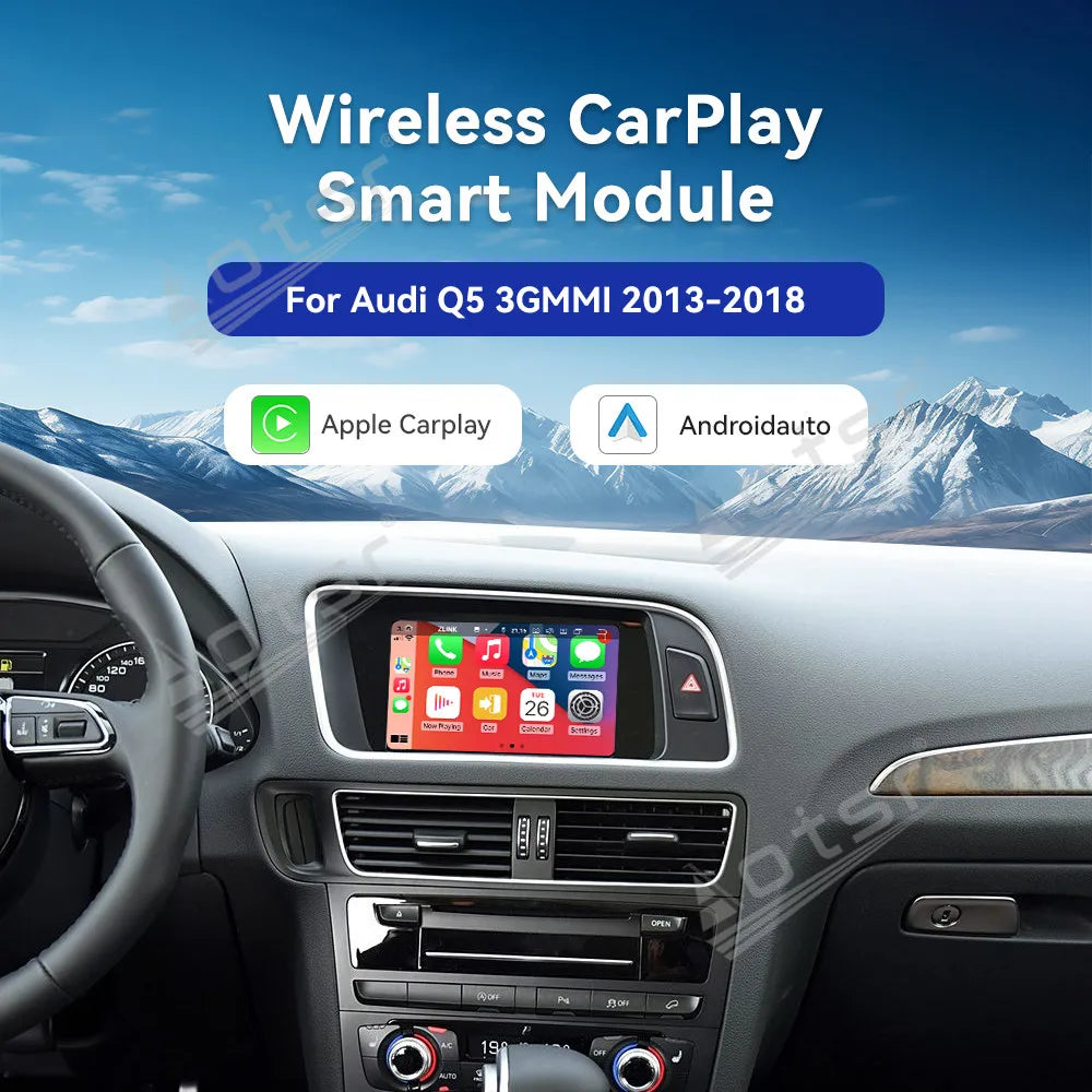 Wireless Carplay Decoder Box Android Auto Mirror Link Airplay For Audi Series Q5 3GMMI 2013-2018 General Car Accessories