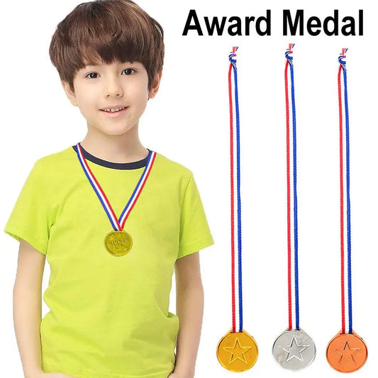 10/20Pcs Plastic Gold Winner Award Medals – Kids Party Favors & Sports Game Prizes