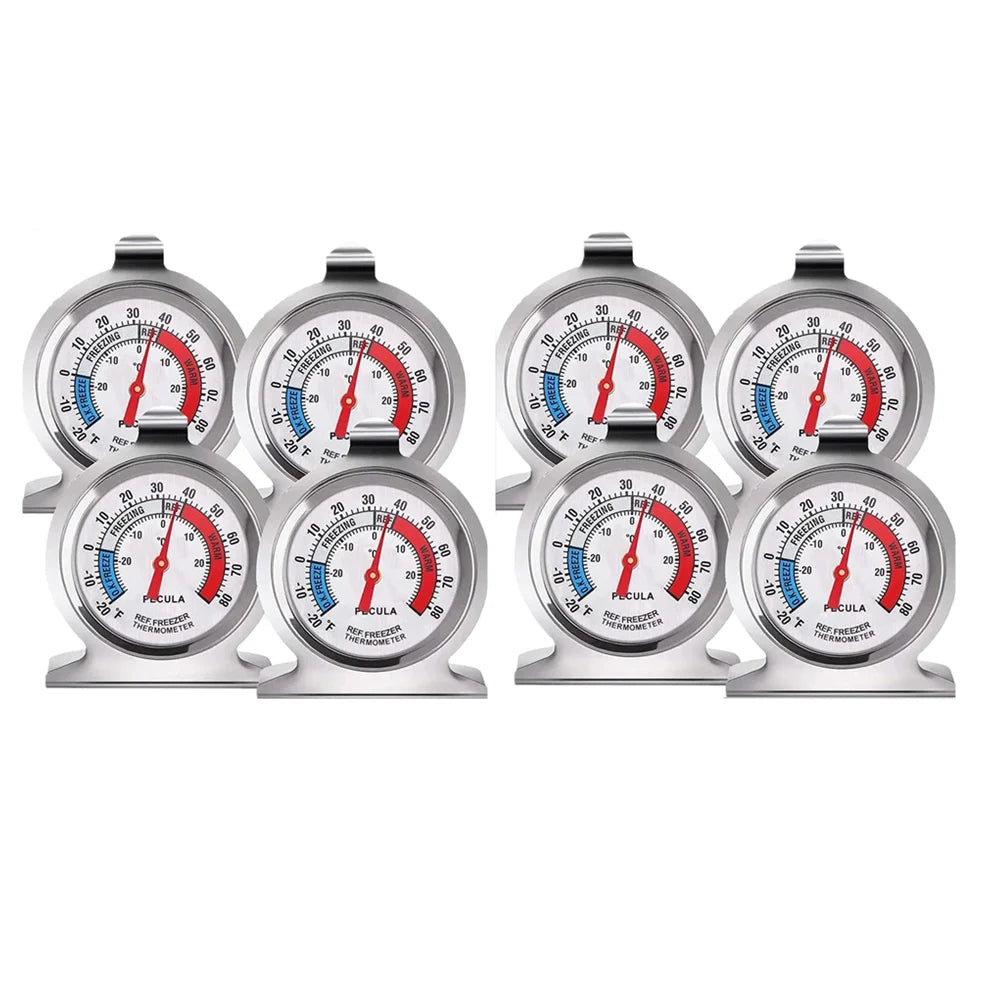 عبوات من 2/4/16 قطعة من ترمومترات الثلاجة والفريزر، سلسلة كلاسيكية، قرص كبير، مؤشر أحمر، قياس دقيق لدرجة حرارة الثلاجة والفريزر 