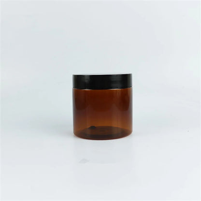 مجموعة من 12 عبوة كريم وجه بلون الكهرمان - عبوات قابلة لإعادة التعبئة من 50 مل إلى 250 مل مع أغطية سوداء